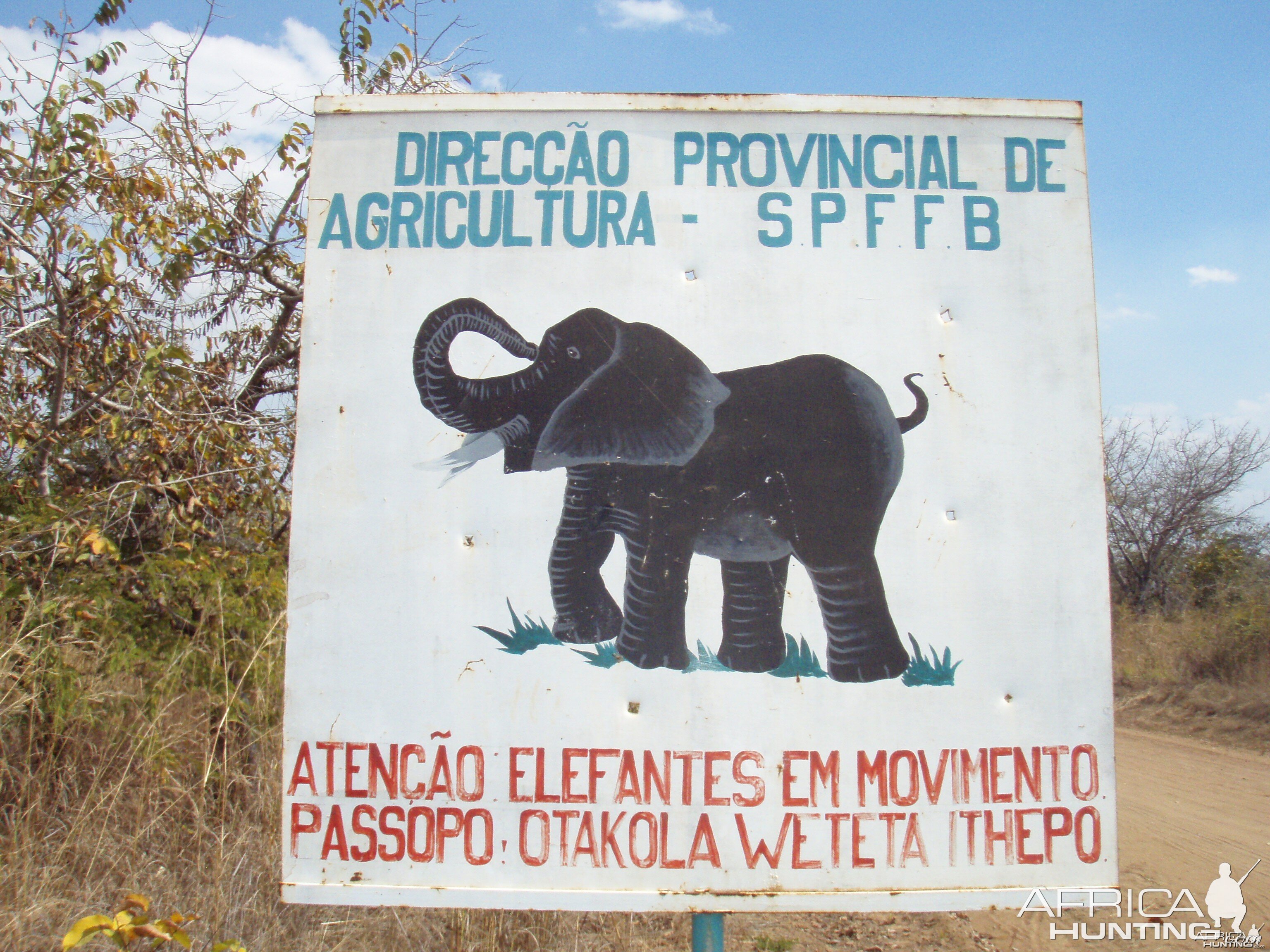 Road sign in northern Mozambique