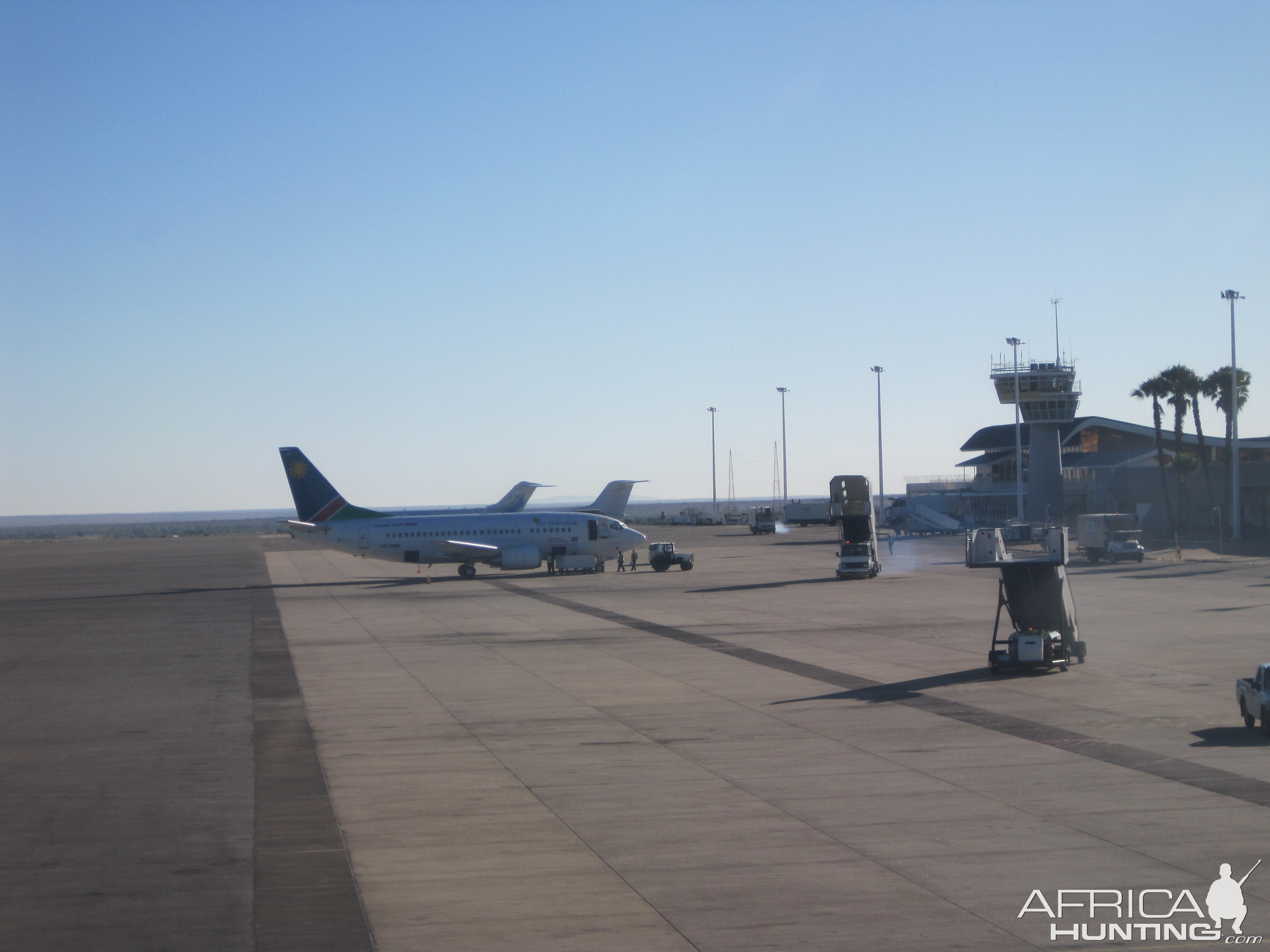 Tarmac arrival at the International Airport in Windhoek, Namibia