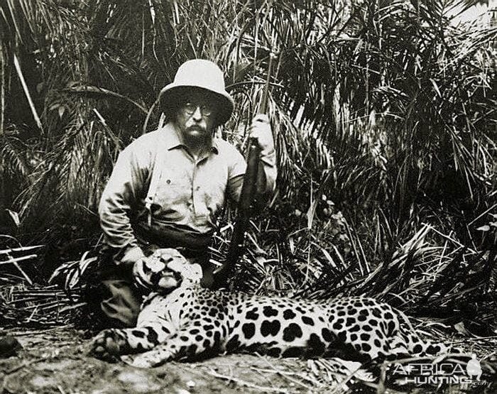 Theodore Roosevelt Hunting Jaguar