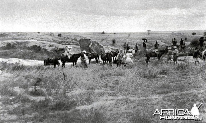 Theodore Roosevelt, stopping for luncheon at Bondoni rocks