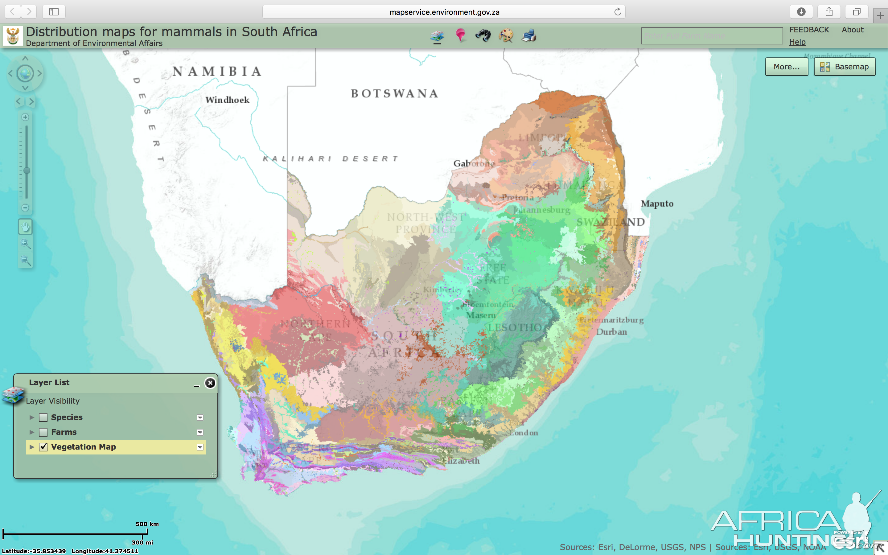 Vegetation Map South Africa